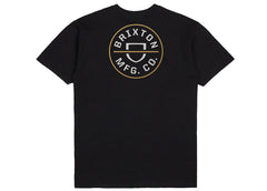 Brixton Crest II Short Sleeve Standard T-Shirt Black Bright Gold White