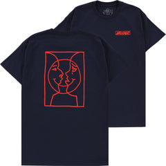 Krooked Moonsmile Raw T-Shirt Navy/Red