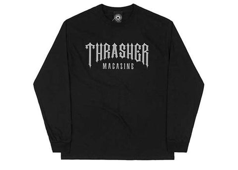 Thrasher T-Shirt à Manches Longues Low Low Logo Noir