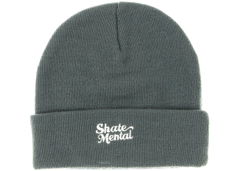 Skate Mental Script Logo Beanie Grey
