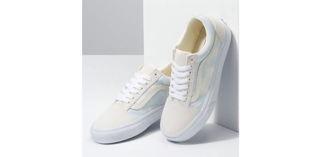 Vans Women Old Skool Shoes Bleach Wash Ballad Blue Rollin Board