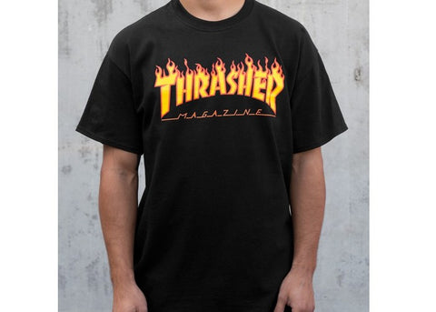 Thrasher T-Shirt Flame Logo Noir