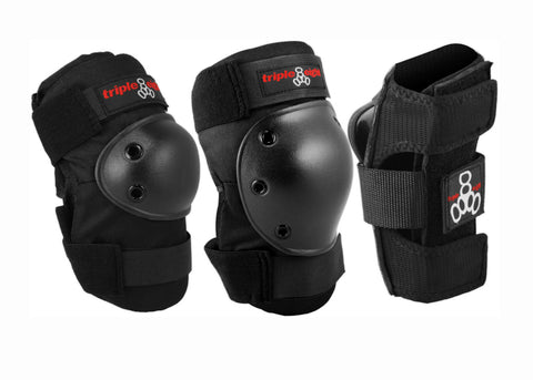 Triple 8 High Impact 3 Pack Protection Pads Black