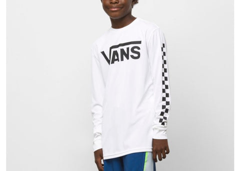 Vans Classic Checker Kid's Long Sleeve Tee White/Black