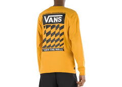 Vans Off The Wall Classic Slanted Check Long Sleeve Tee Gold